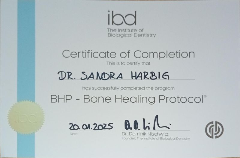 Institute of Biological Dentistry / Bone Healing Protocol – Dr. S. Harbig